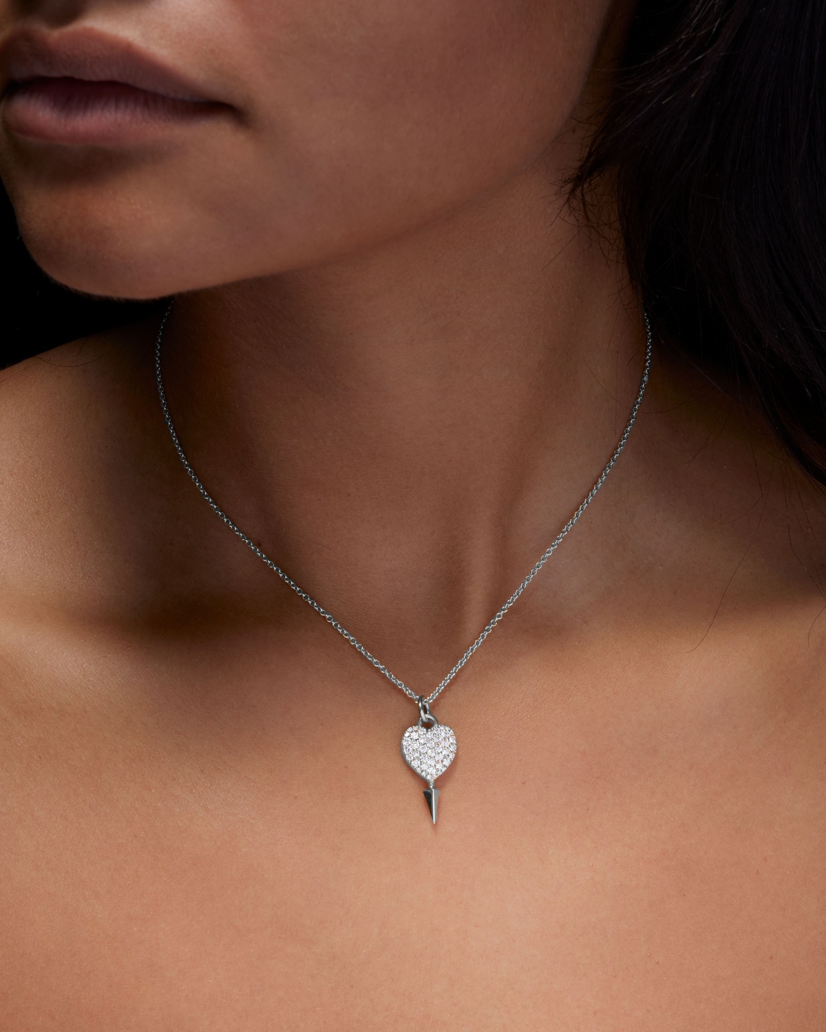 Revenge Heart Pavé Necklace-image-1