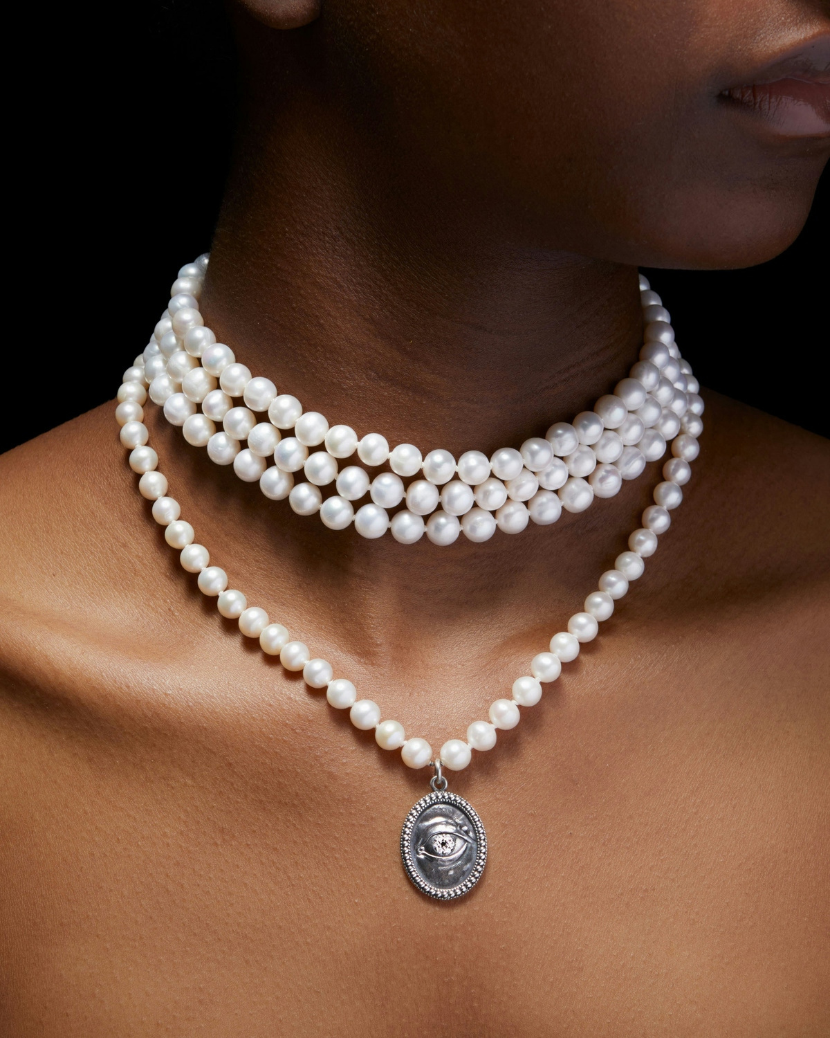 Lover's Eye Pearl Strand Necklace-image-1