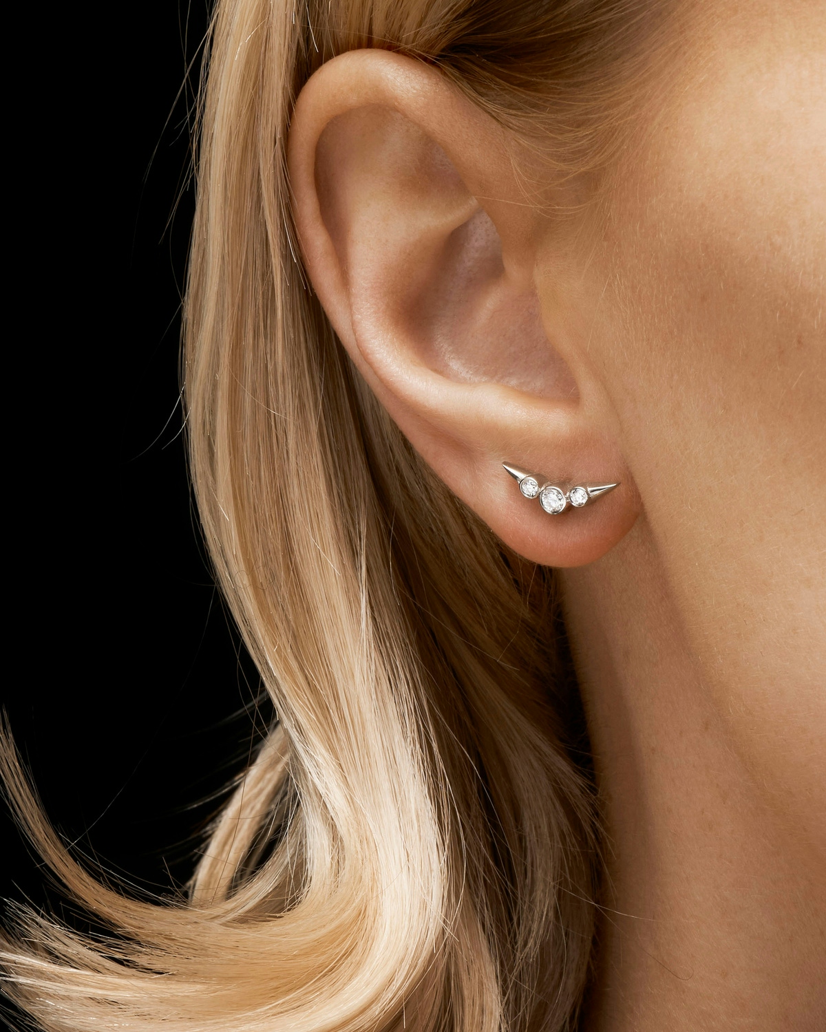 Dragon's Tail Diamond Ear Stud-image-2