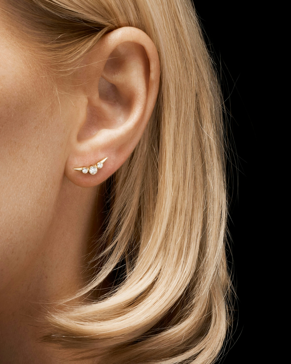 Dragon's Tail Diamond Ear Stud-image-2