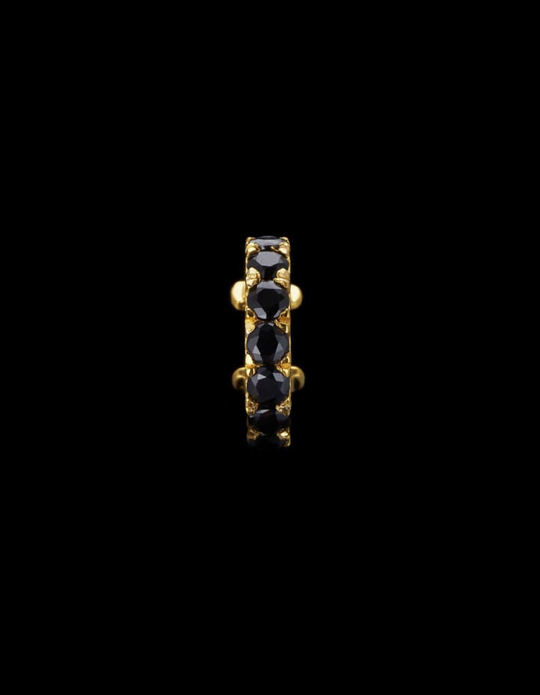 Gold-plated Silver Black Spinel