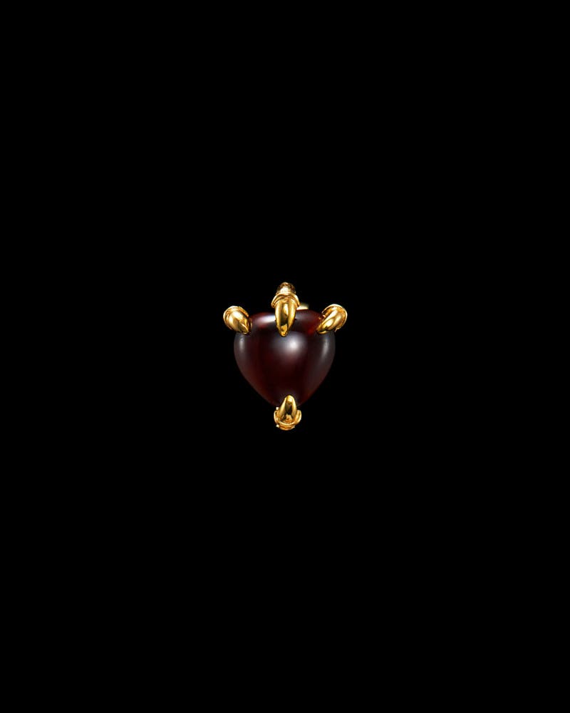 Claw Stud - Gold-plated Silver - Red Garnet