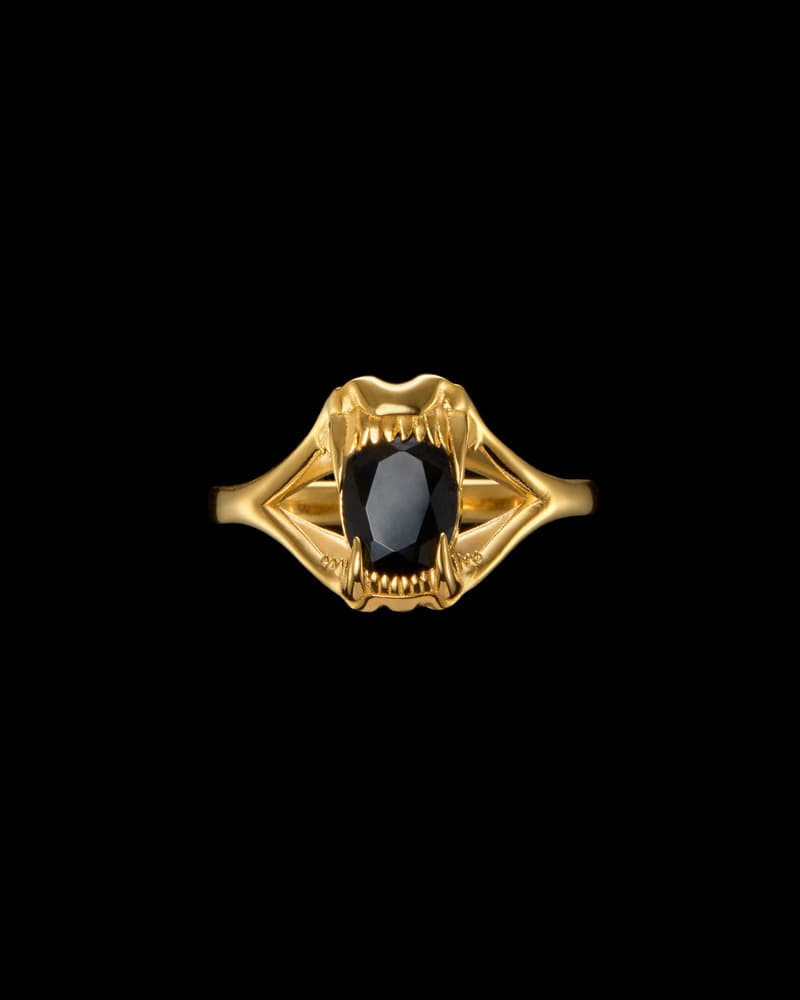Gold-plated Silver - Black Spinel