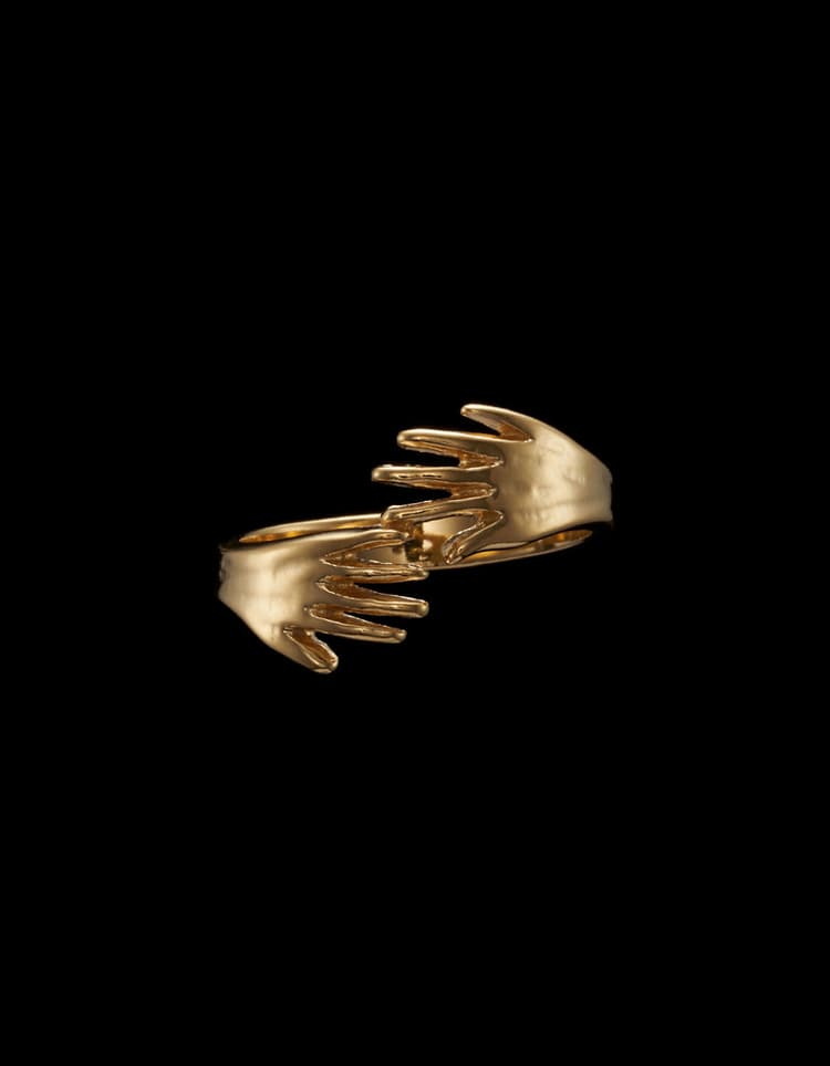 GoldPlated Hand Motif Dare Ring Maria Nilsdotter