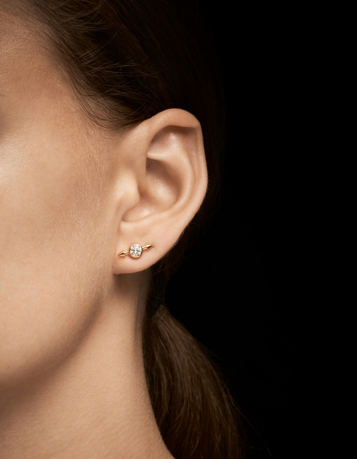 Pierced Diamond Ear Stud-image-1