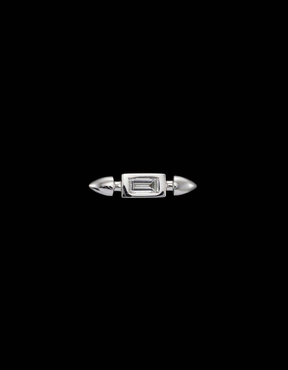 Pierced Baguette Diamond Ear Stud-image-0