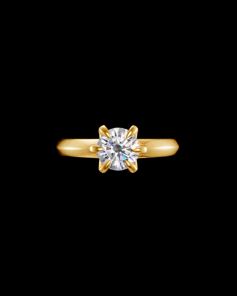 Captured Diamond Ring - 18K Yellow Gold - 1.5CT G/VS Diamond - Made to Order