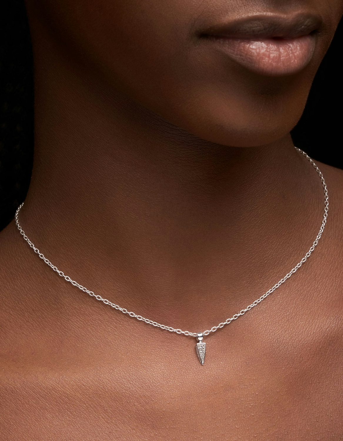 Tiny Poison Arrow Diamond Necklace-image-1