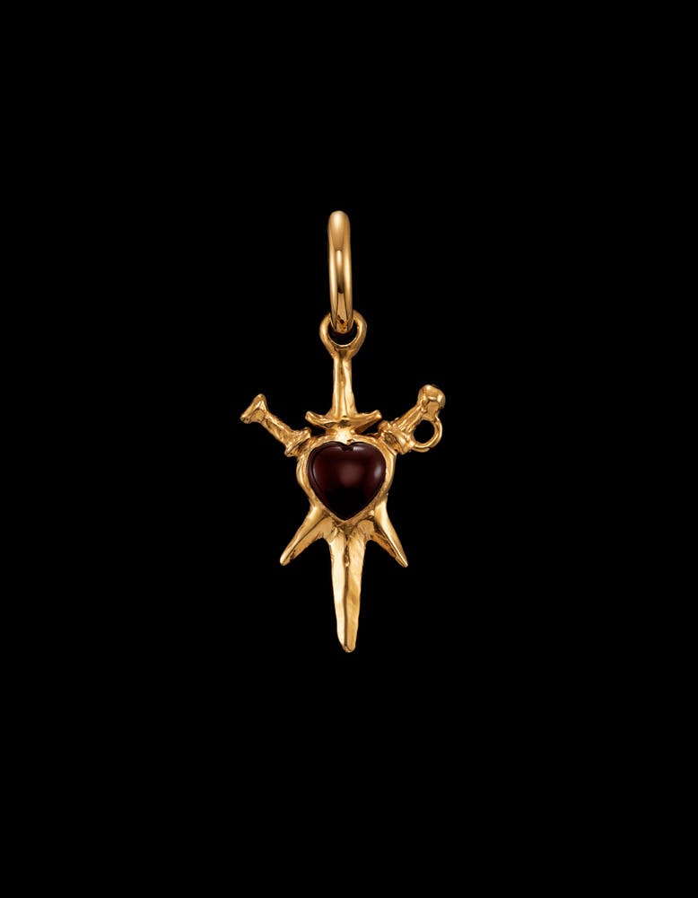 Gold-plated Silver - Red Garnet