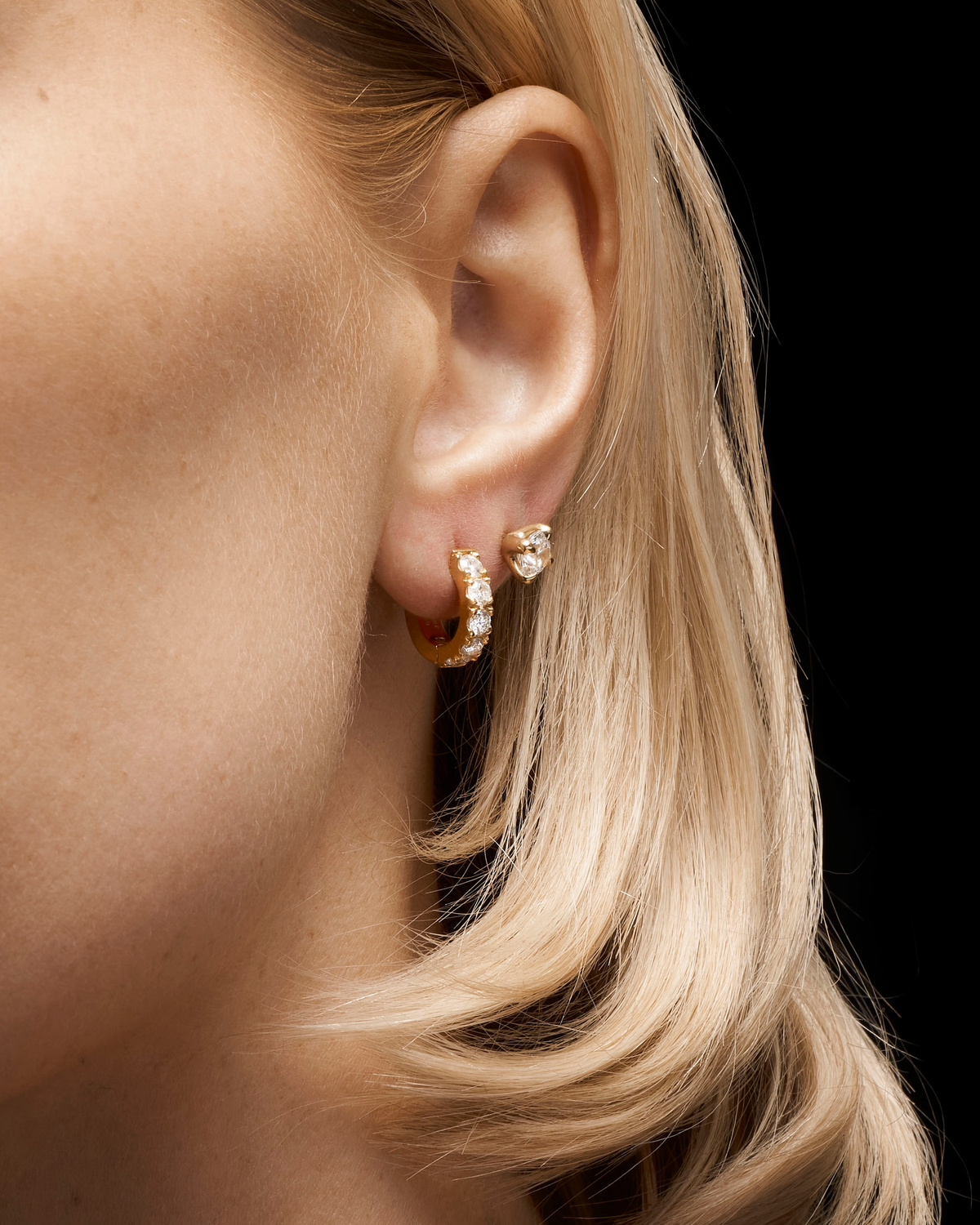 Snatched Diamond Large Ear Stud-image-3