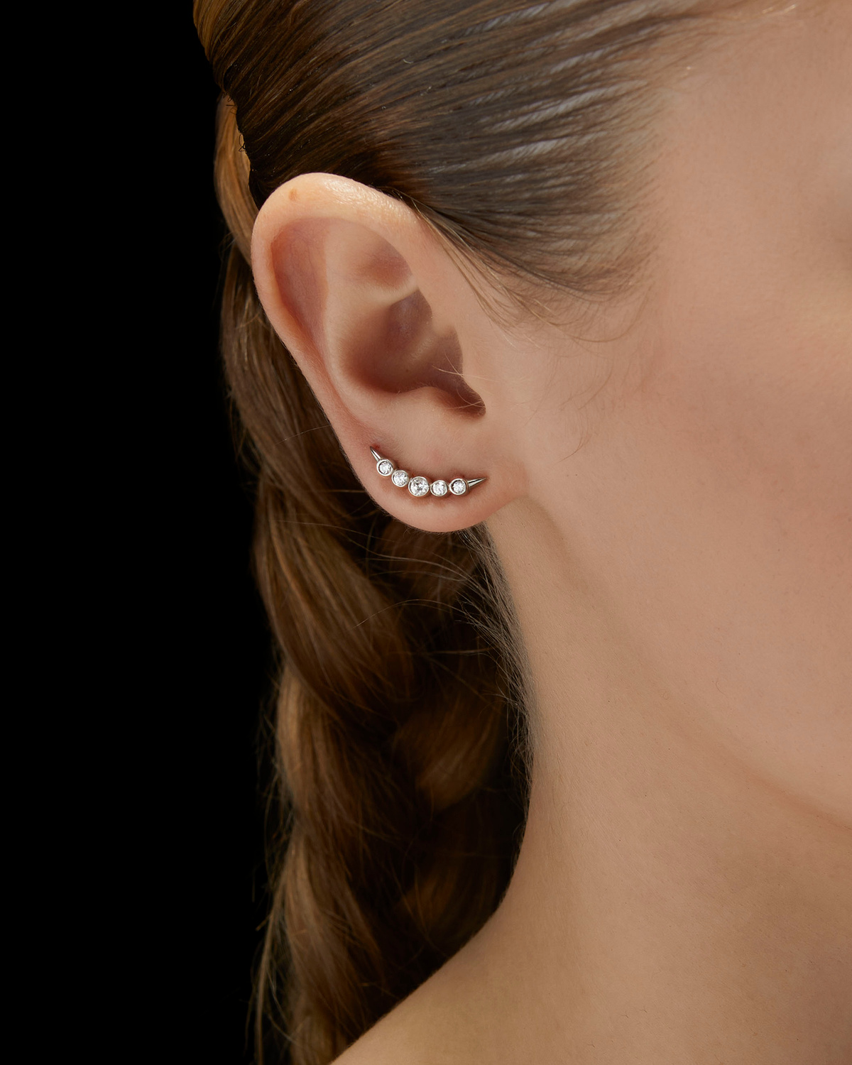 Dragon’s Tail Large Diamond Ear Stud-image-2