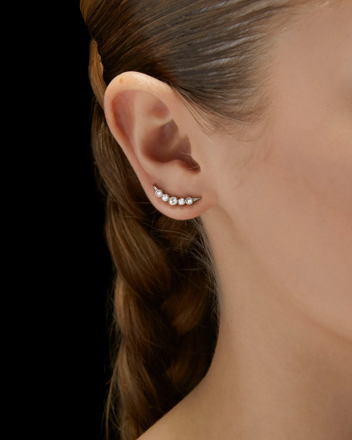 Dragon’s Tail Large Diamond Ear Stud-image-2