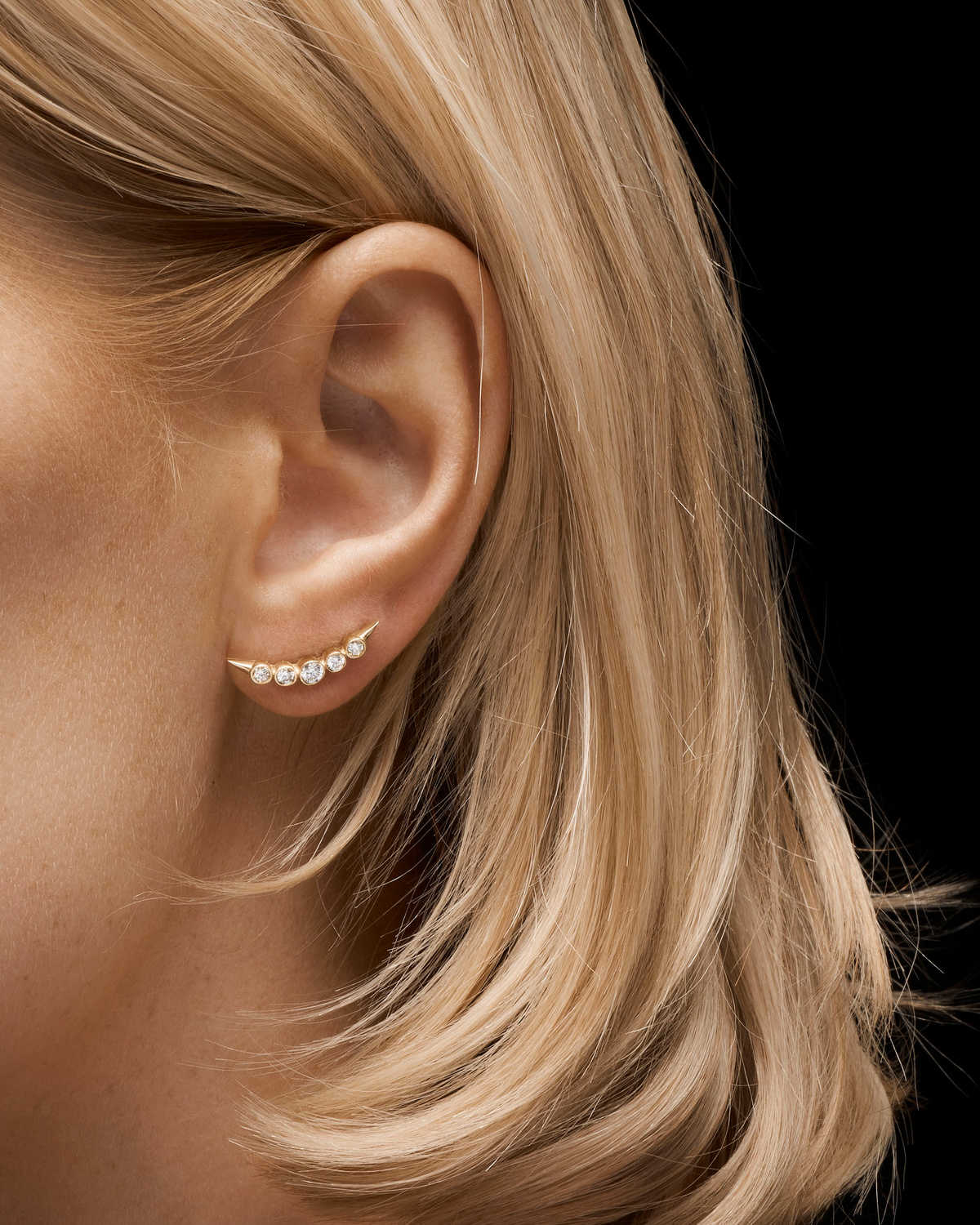 Dragon’s Tail Large Diamond Ear Stud-image-2