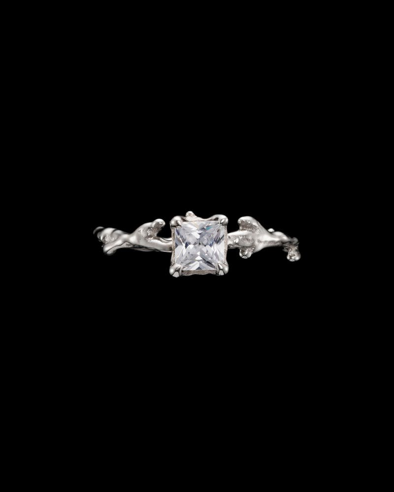 18K White Gold - G/VS Princess Cut Diamond - Made to Order