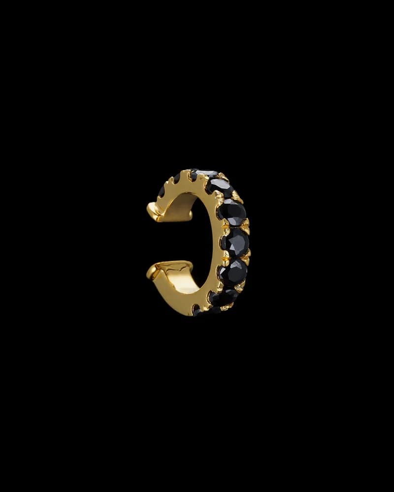 Gold-plated Silver - Black Spinel