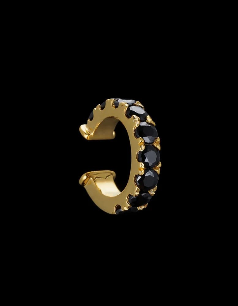 Gold-plated Silver - Black Spinel