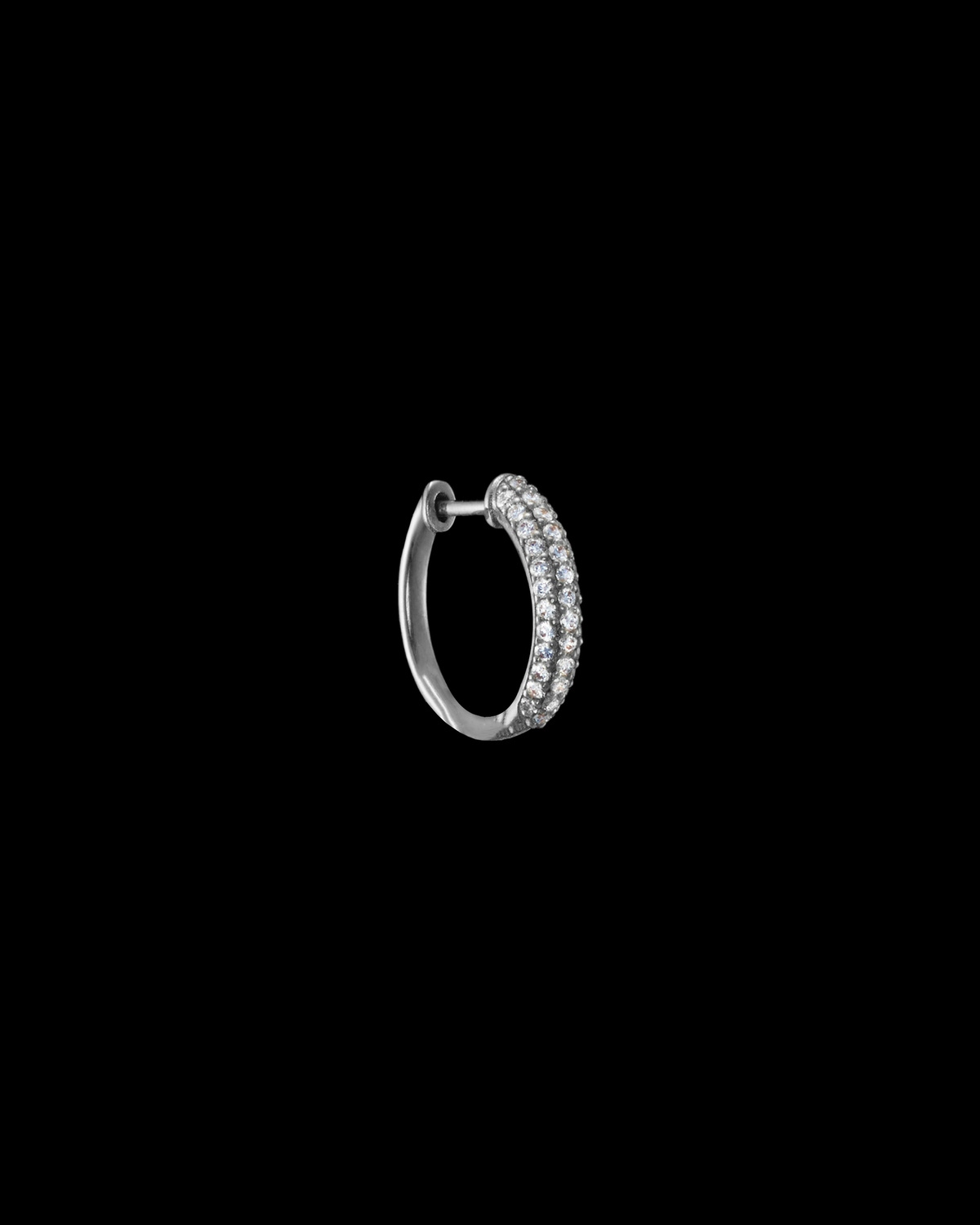 Pavé Diamond Hoop Earring-image-0