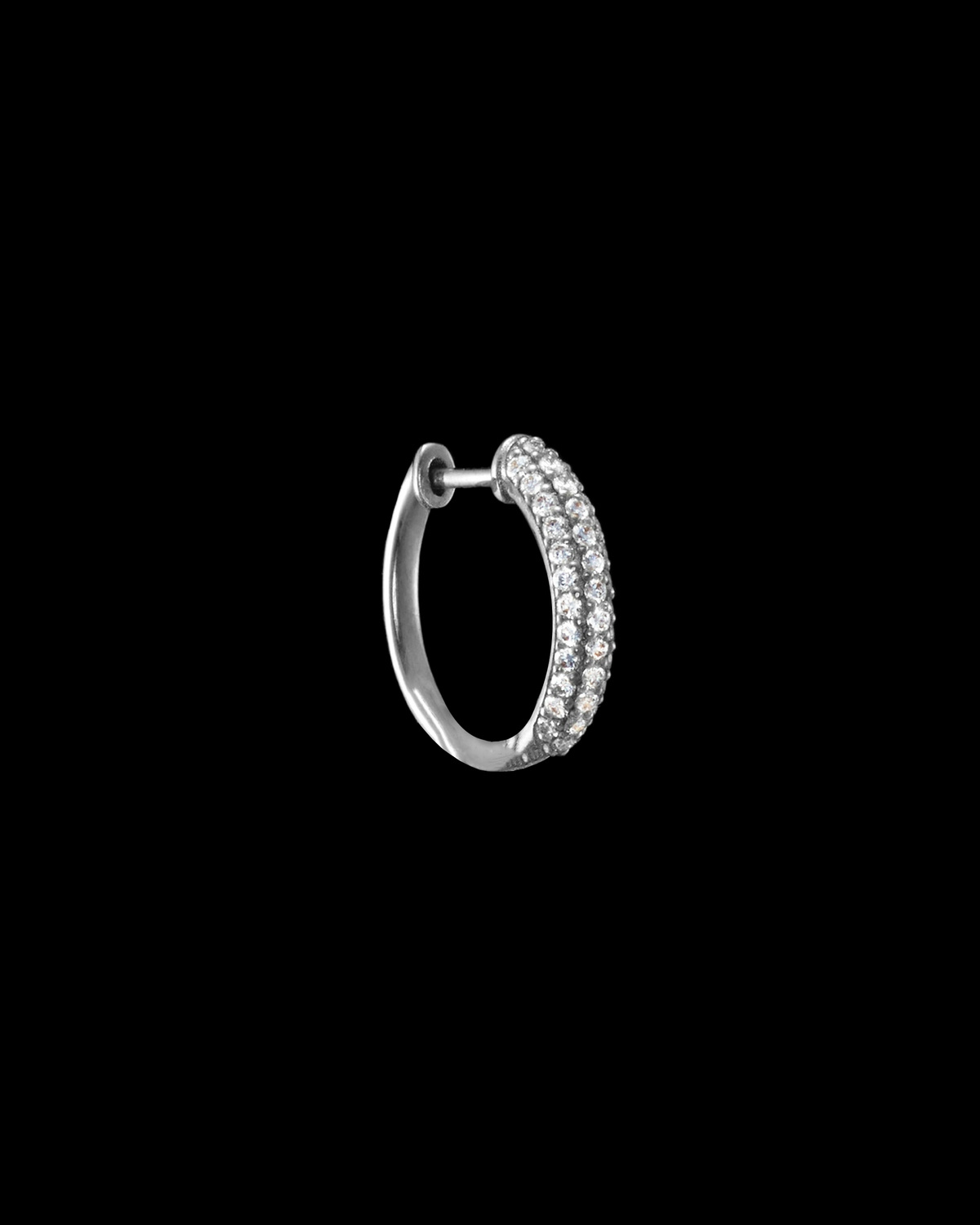 Medium Pavé Diamond Hoop Earring-image-0