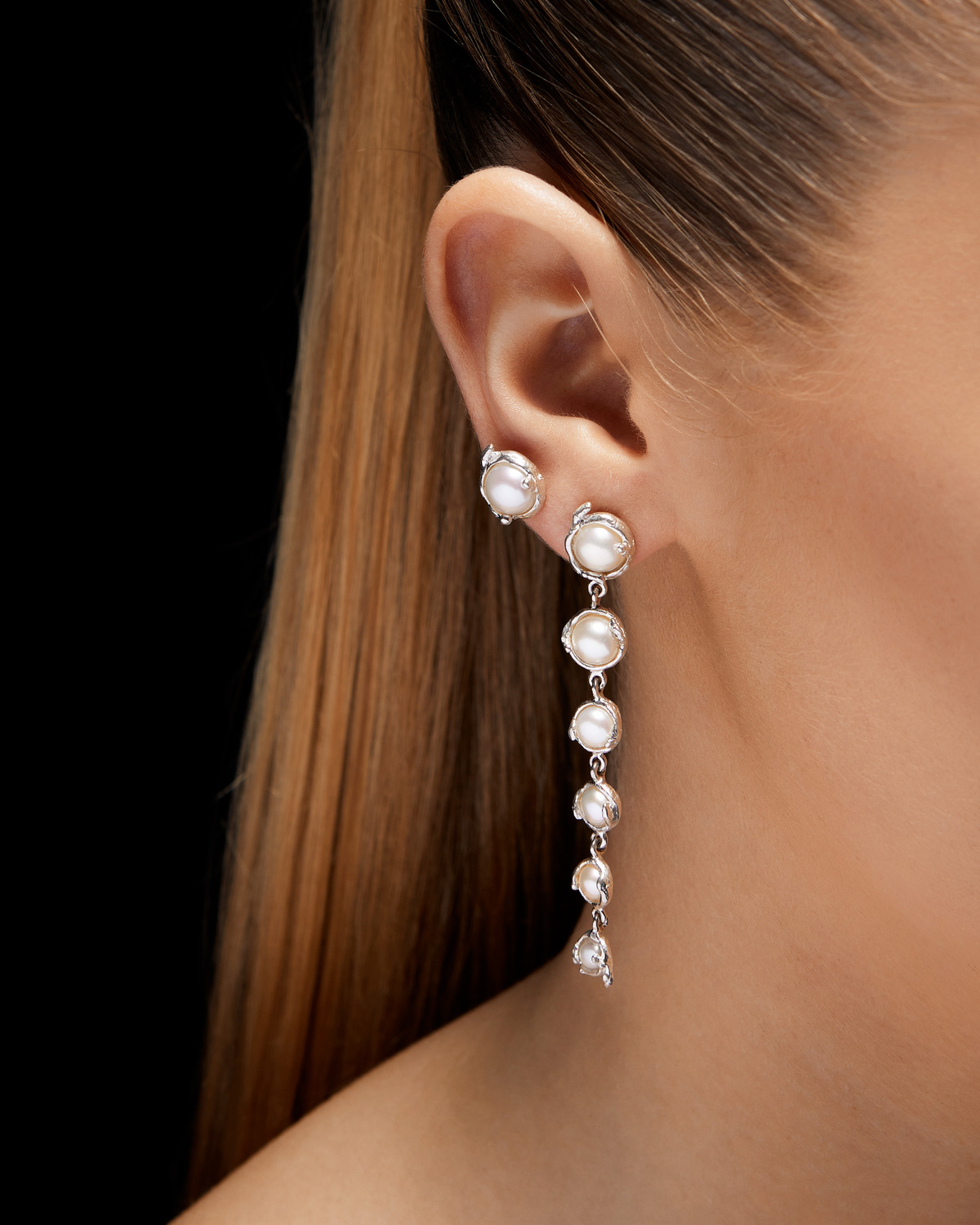 Dew Drop Pearl Ear Stud-image-1