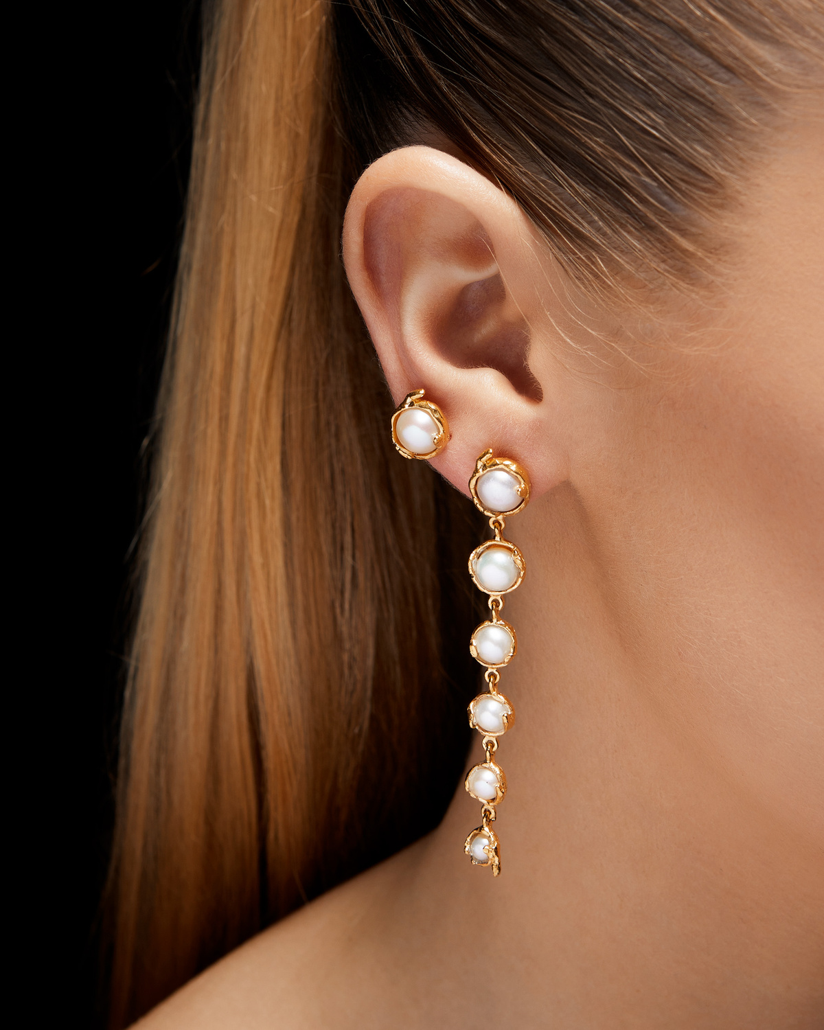Dew Drop Pearl Ear Stud-image-1