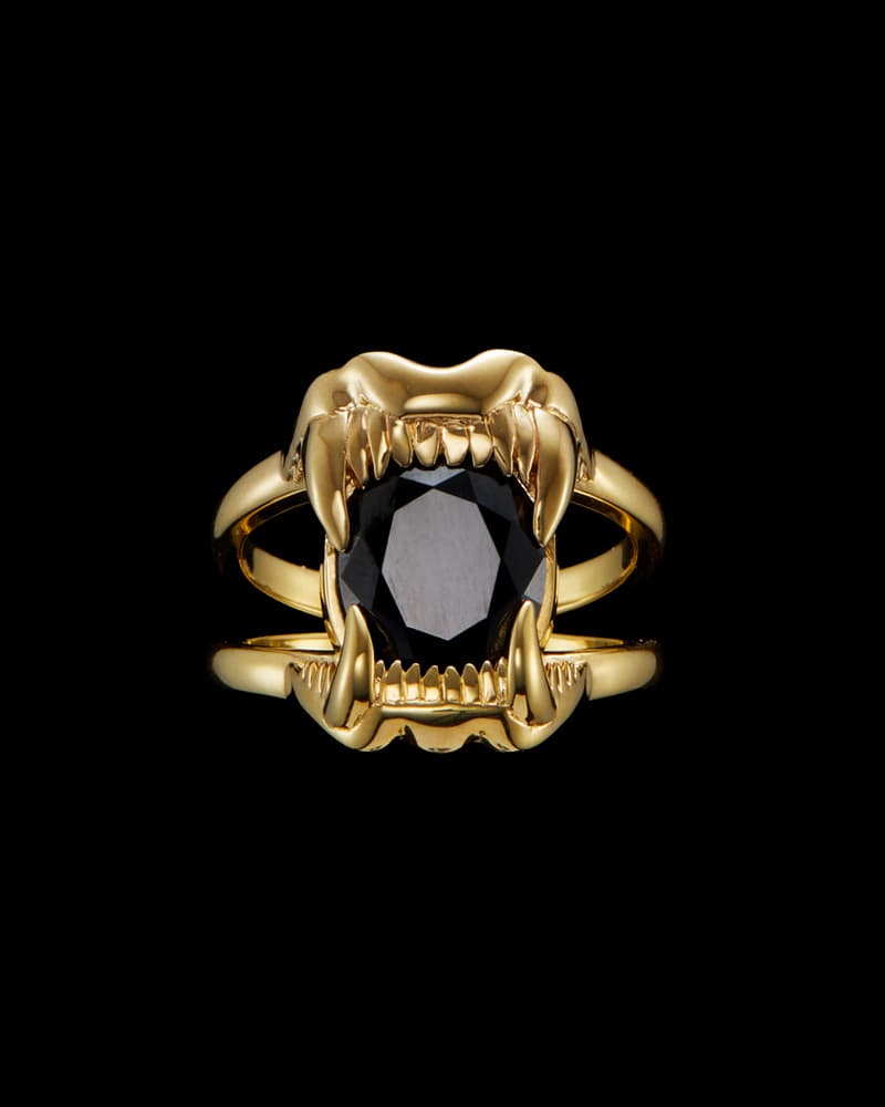 Gold-plated Silver - Black Spinel