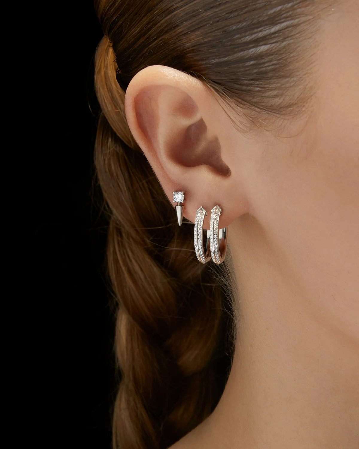 Captured Pavé Hoop Earring-image-3