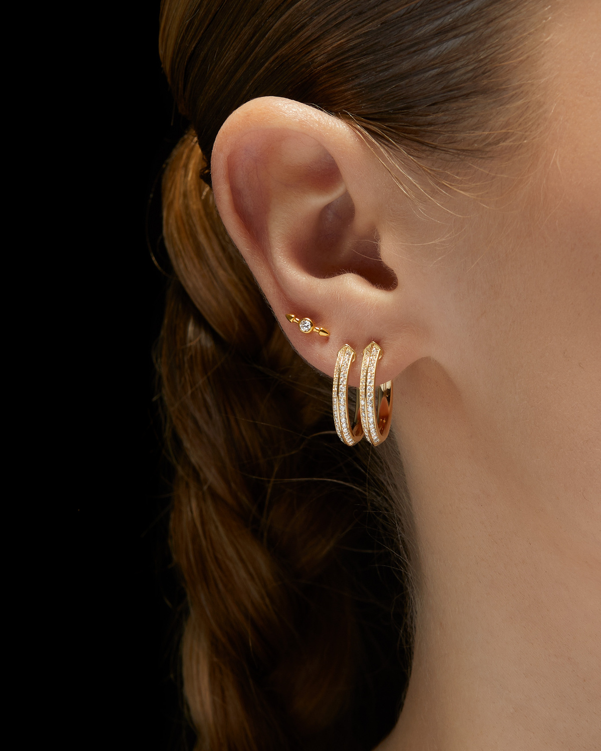 Captured Pavé Hoop Earring-image-3