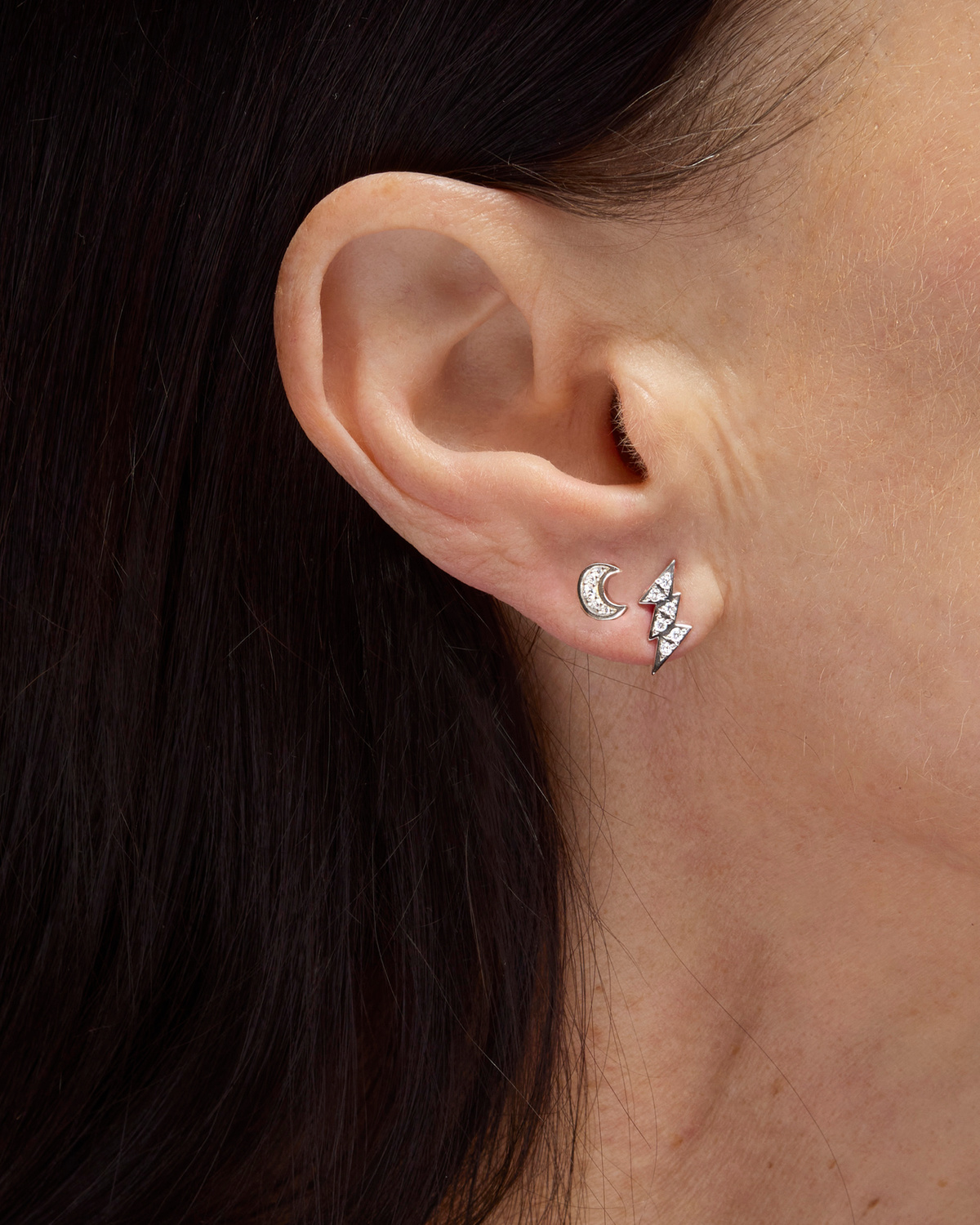 Moon Diamond Ear Stud-image-1