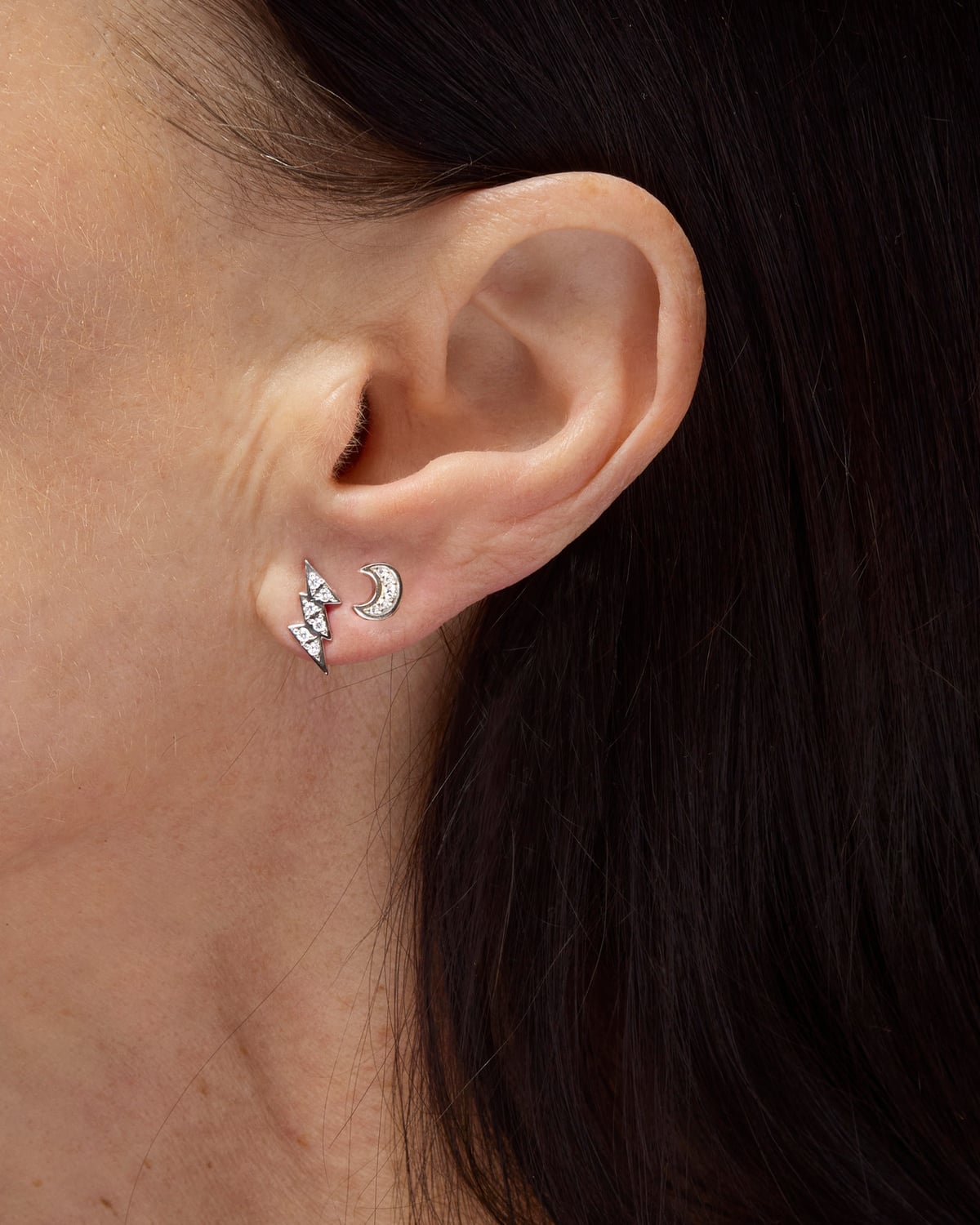 Moon Diamond Ear Stud-image-1