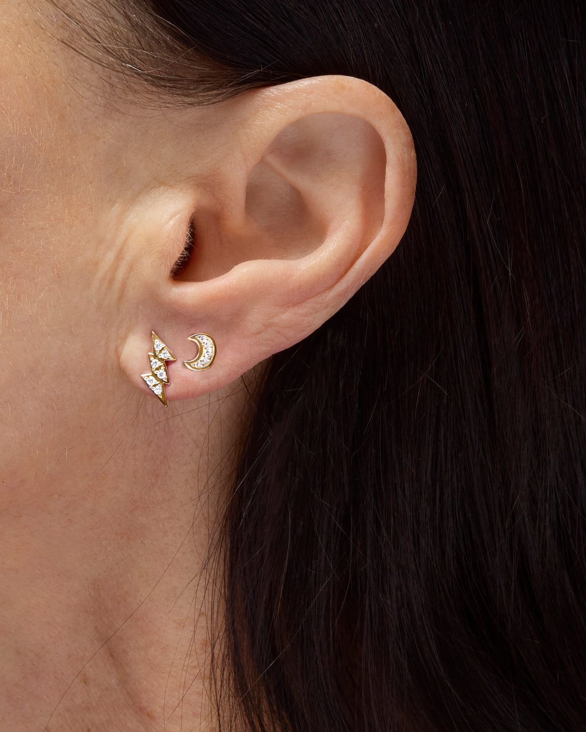 Moon Diamond Ear Stud-image-1