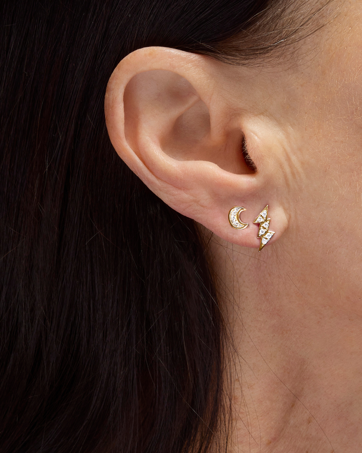 Moon Diamond Ear Stud-image-1