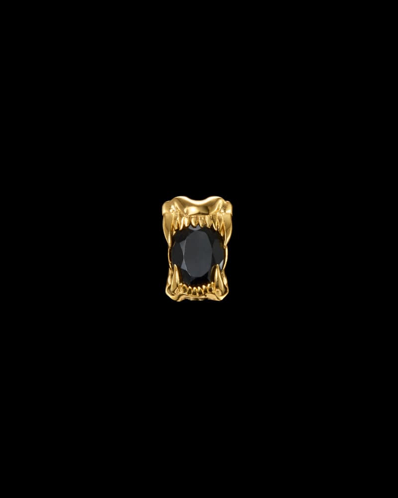 Gold-plated Silver - Black Spinel