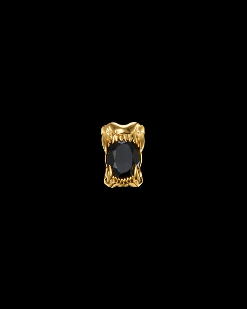 Gold-plated Silver - Black Spinel