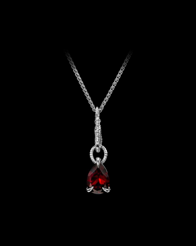 18K White Gold - Mozambique Garnet