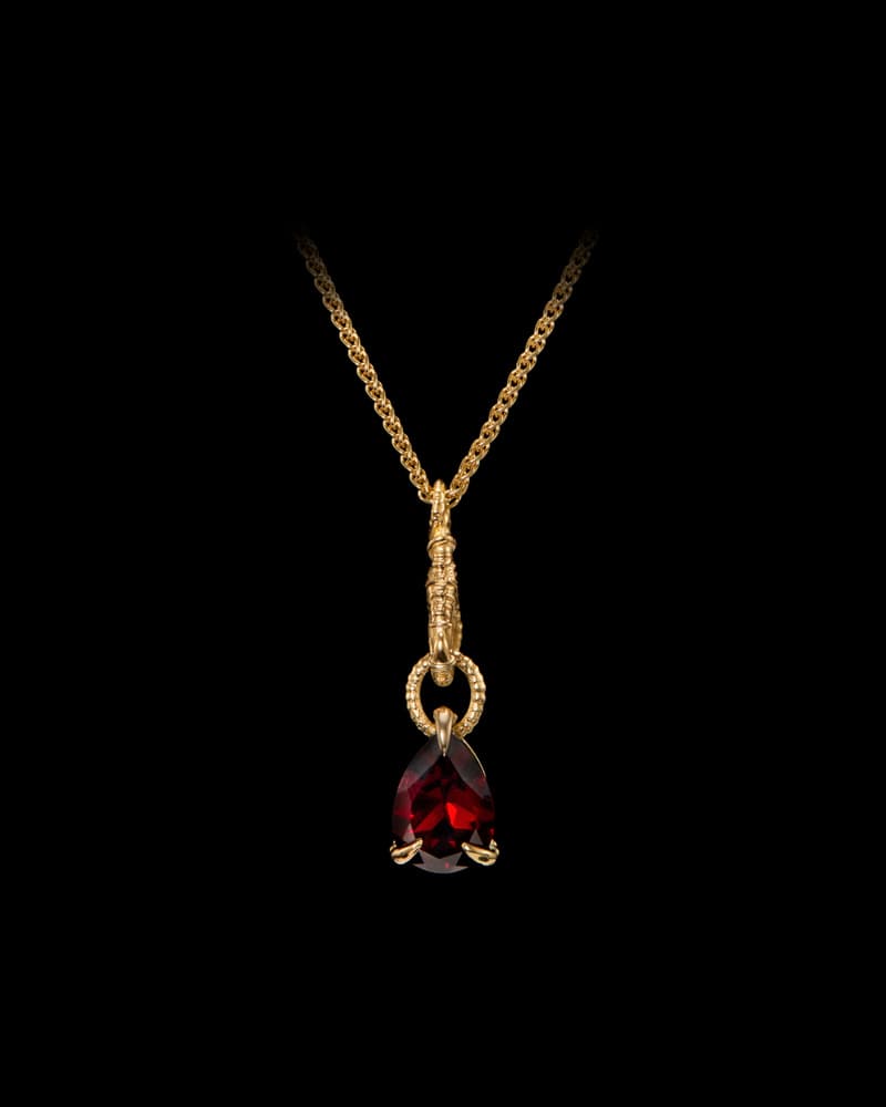 18K Yellow Gold - Mozambique Garnet