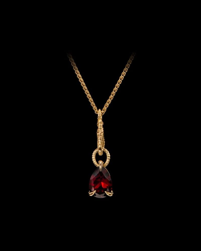 18K Yellow Gold - Mozambique Garnet