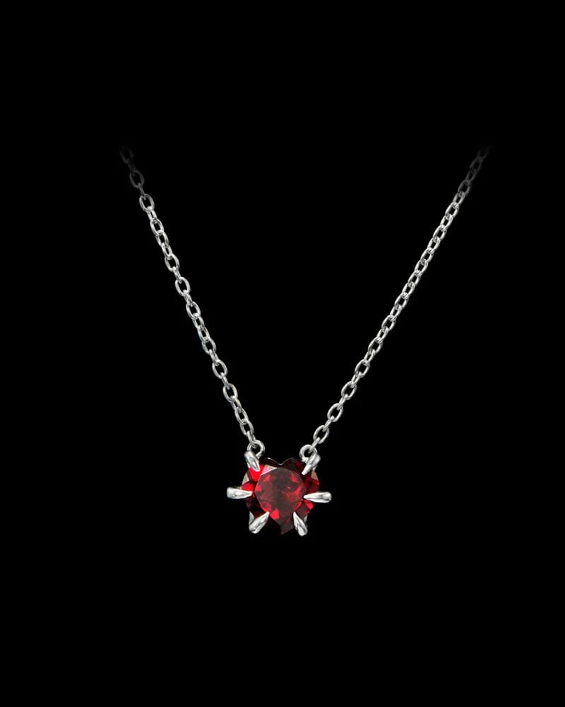 18K White Gold - Mozambique Garnet