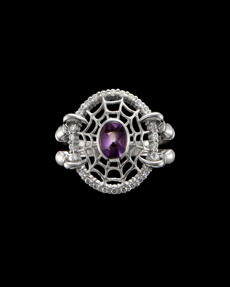 18K White Gold - Amethyst