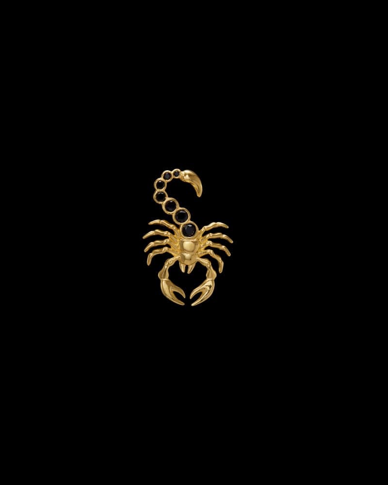Gold-plated Silver - Black Spinel