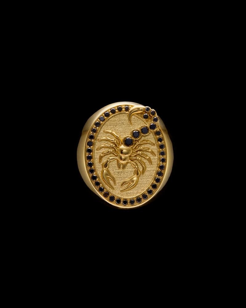 Gold-plated Silver - Black Spinel