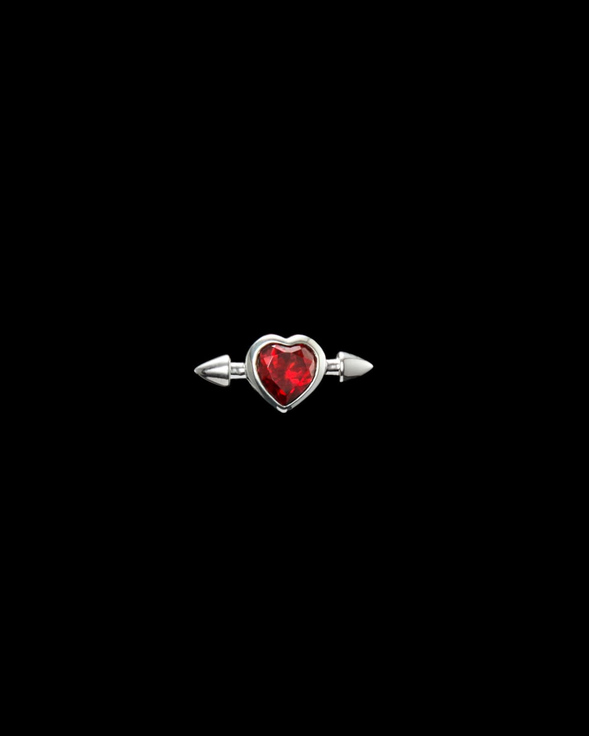 Pierced Heart Ear Stud