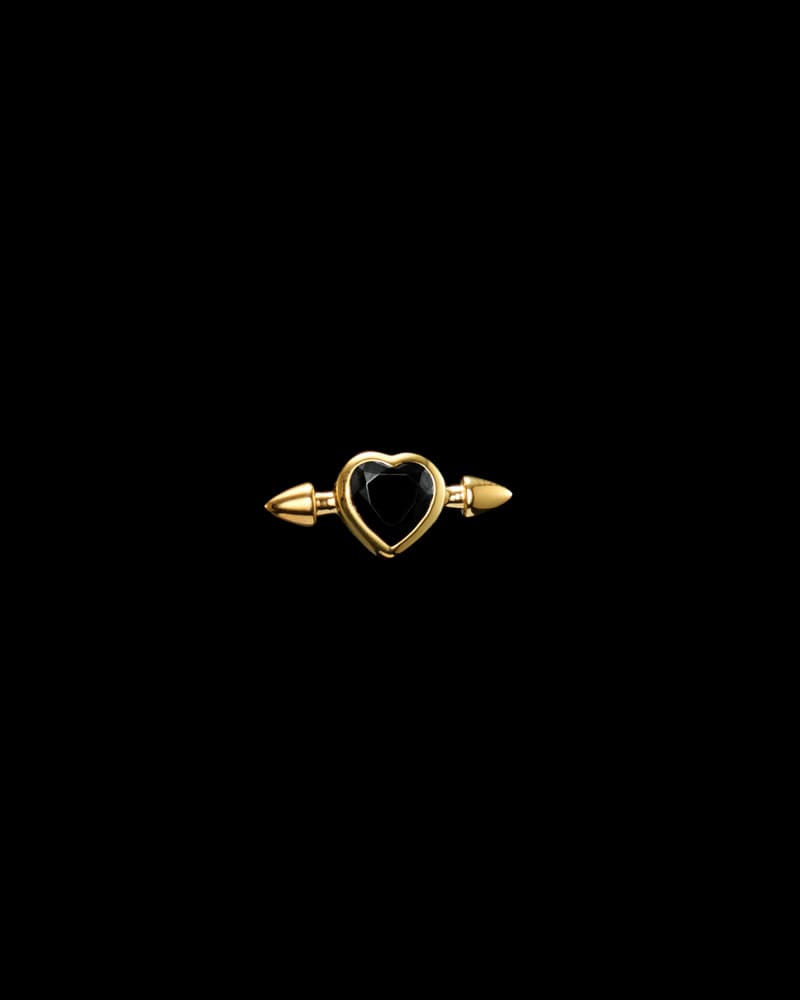 Gold-plated Silver - Black Spinel