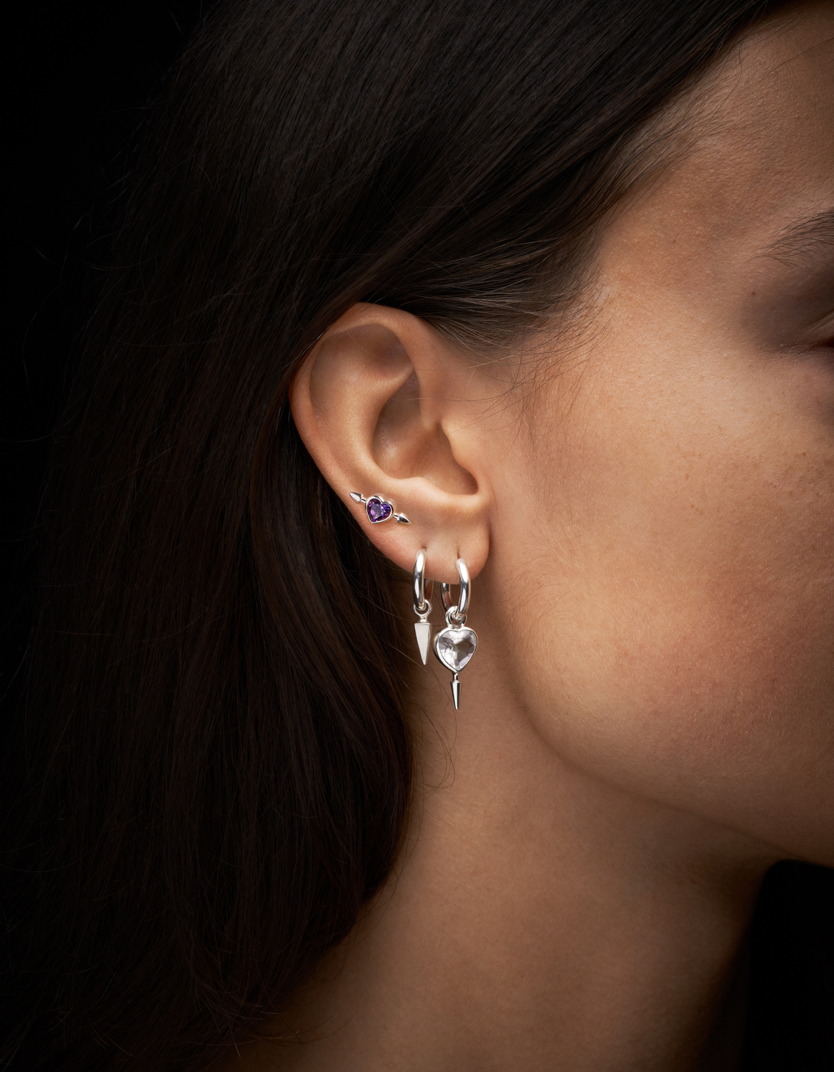 Pierced Heart Ear Stud-image-2