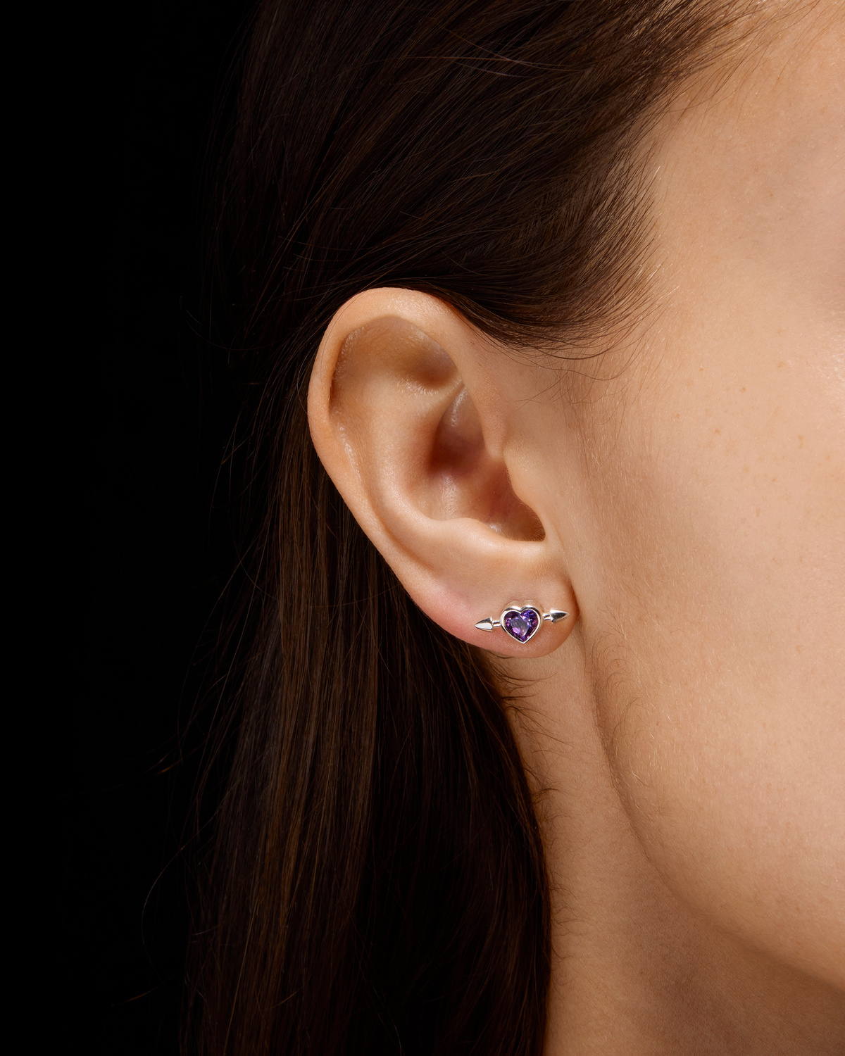 Pierced Heart Ear Stud-image-1