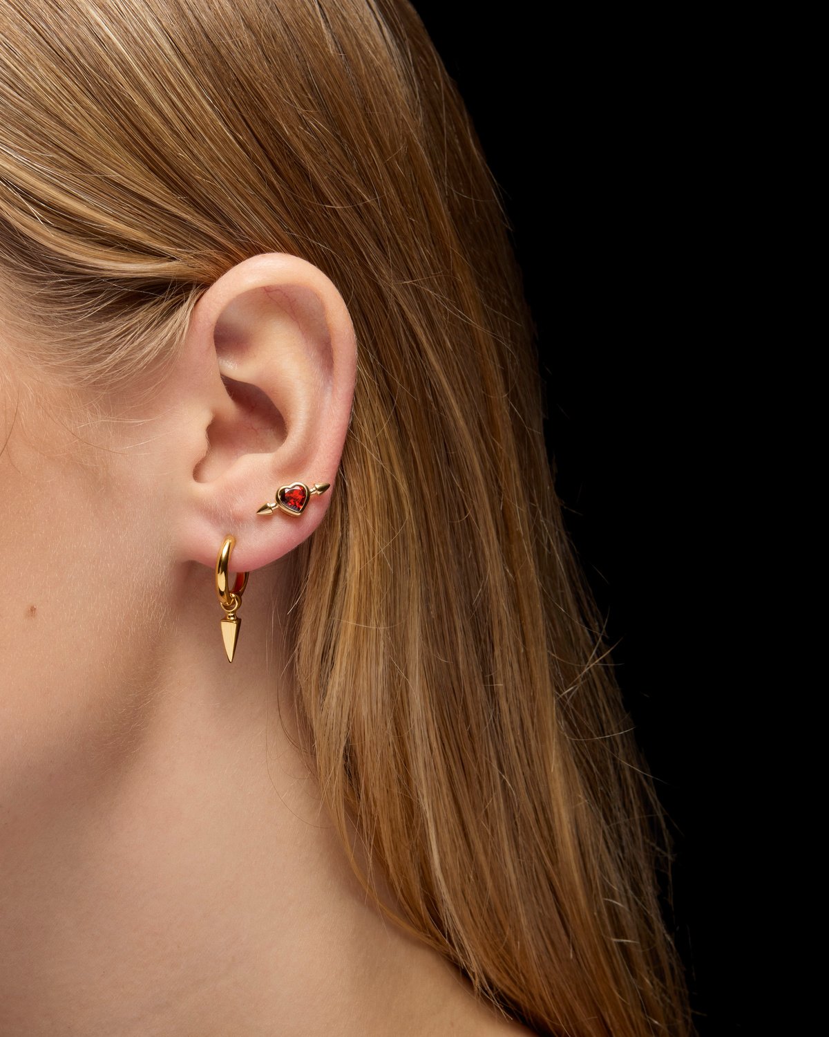 Pierced Heart Ear Stud-image-1