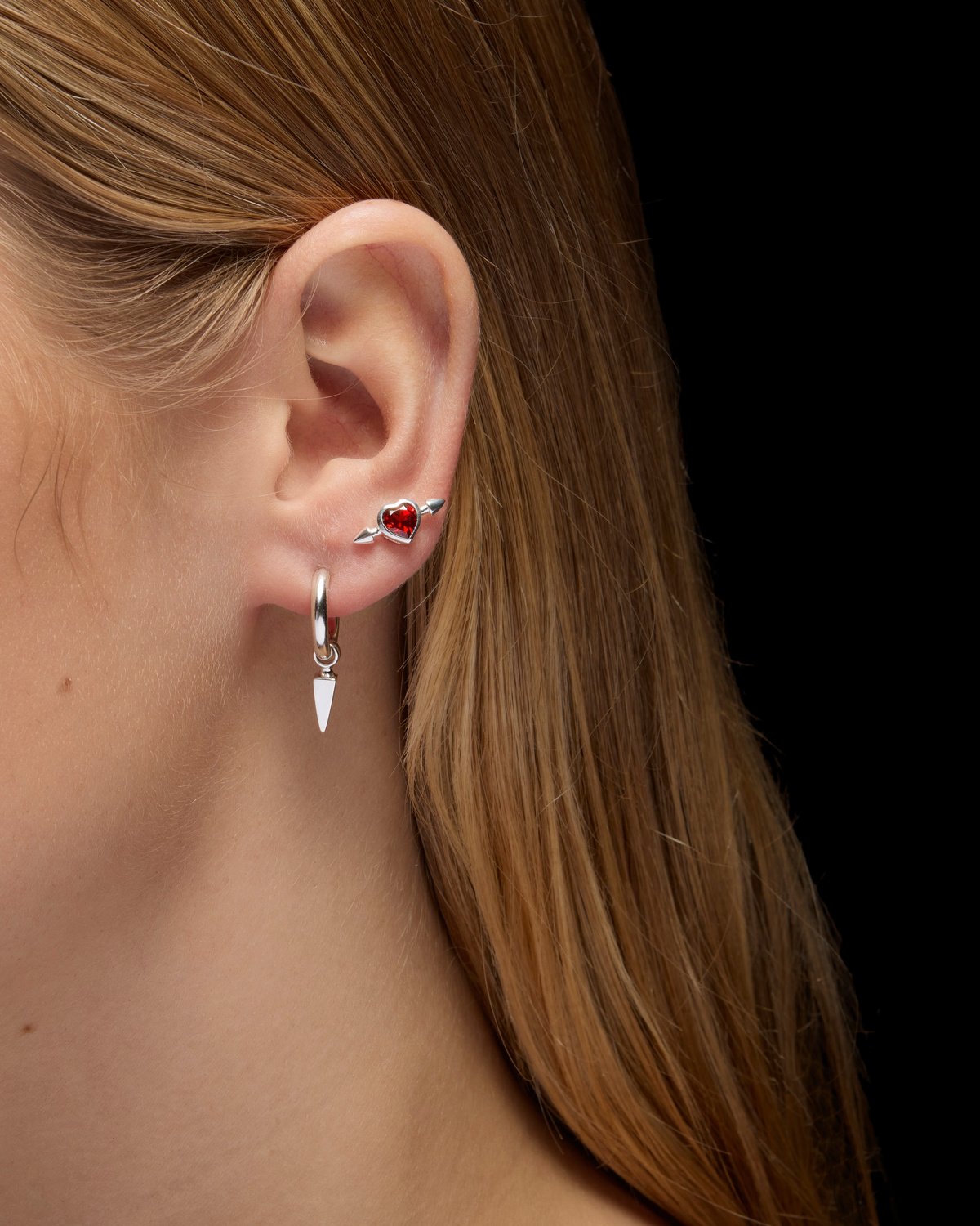 Pierced Heart Ear Stud-image-1