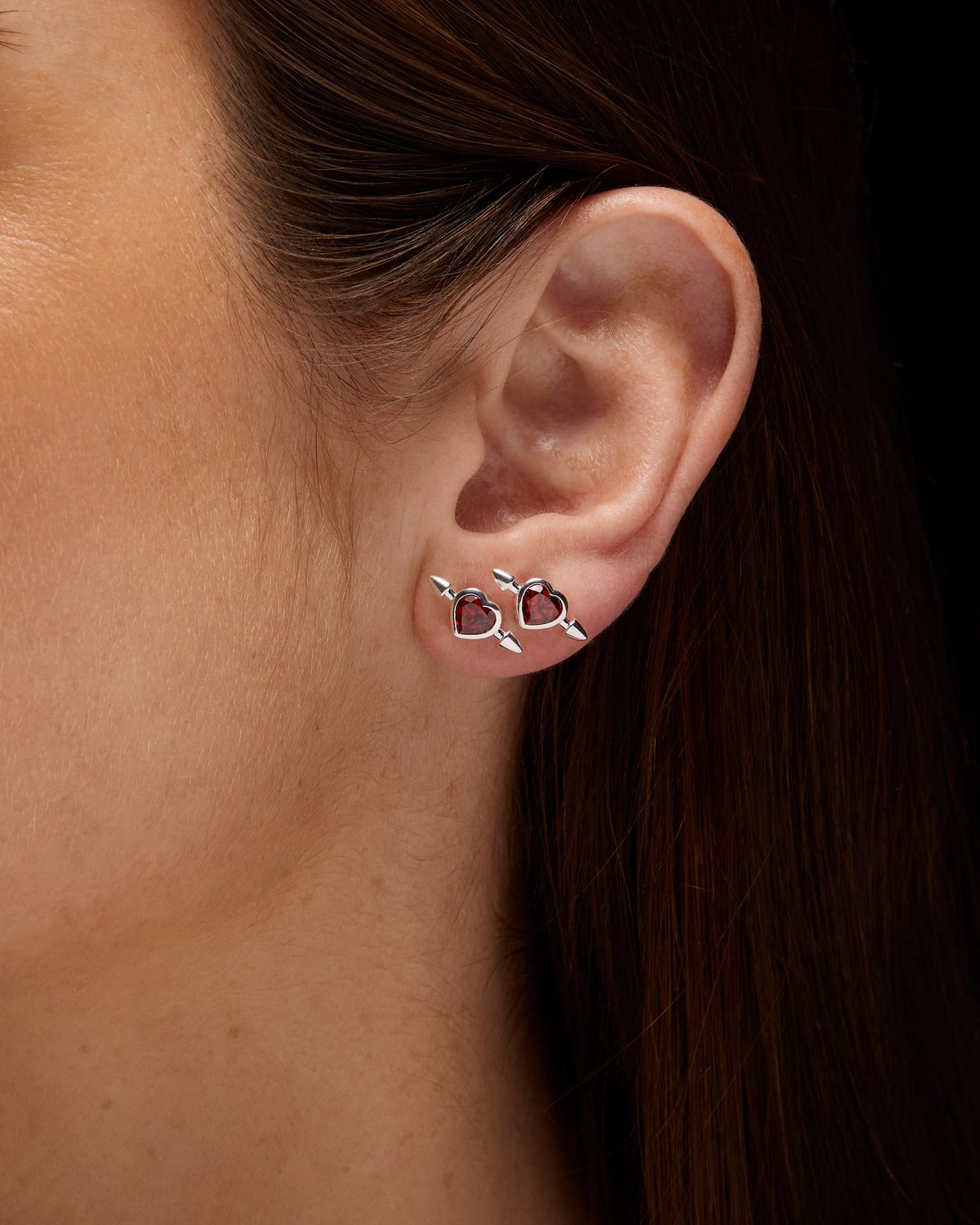 Pierced Heart Ear Stud-image-1