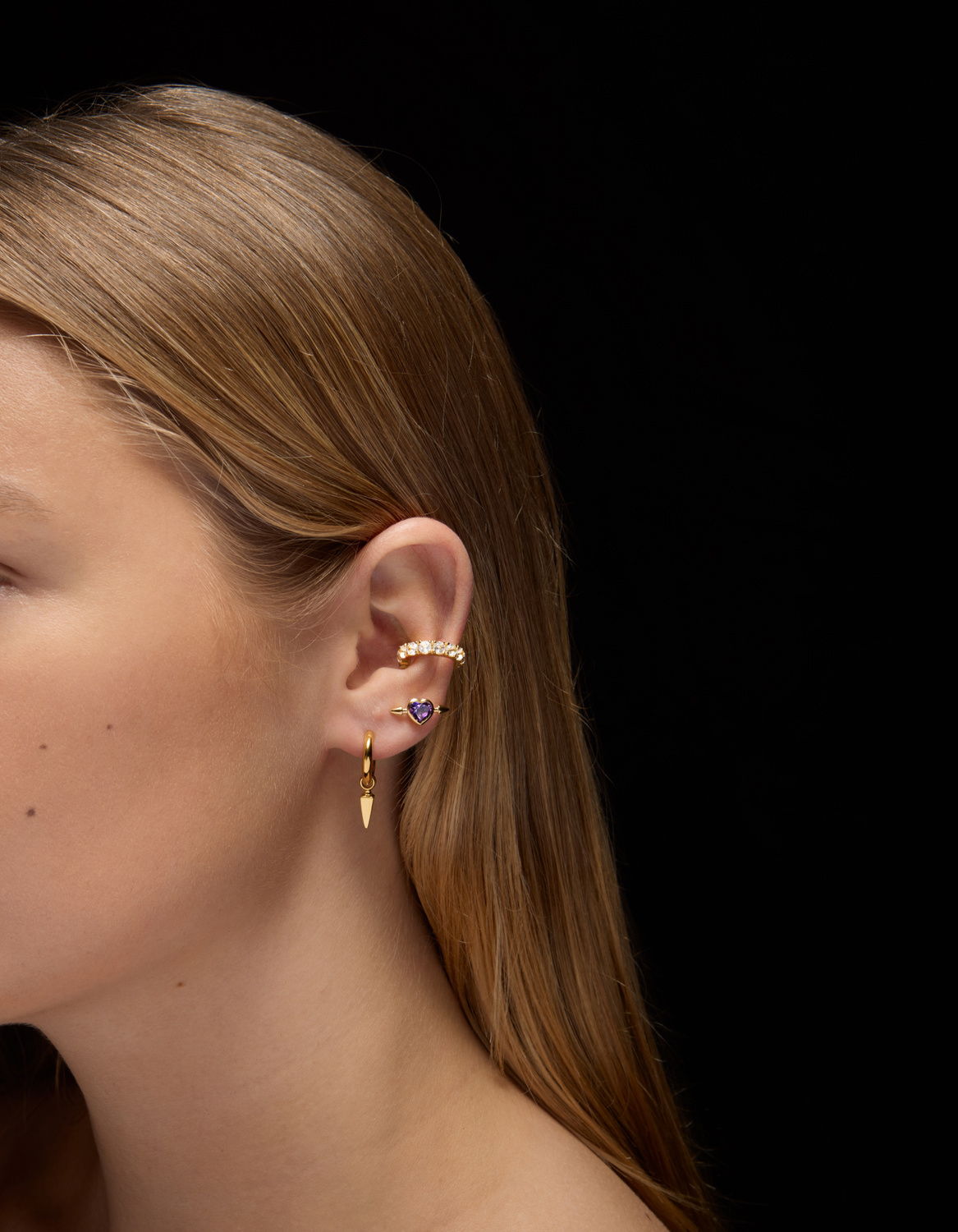 Pierced Heart Ear Stud-image-1