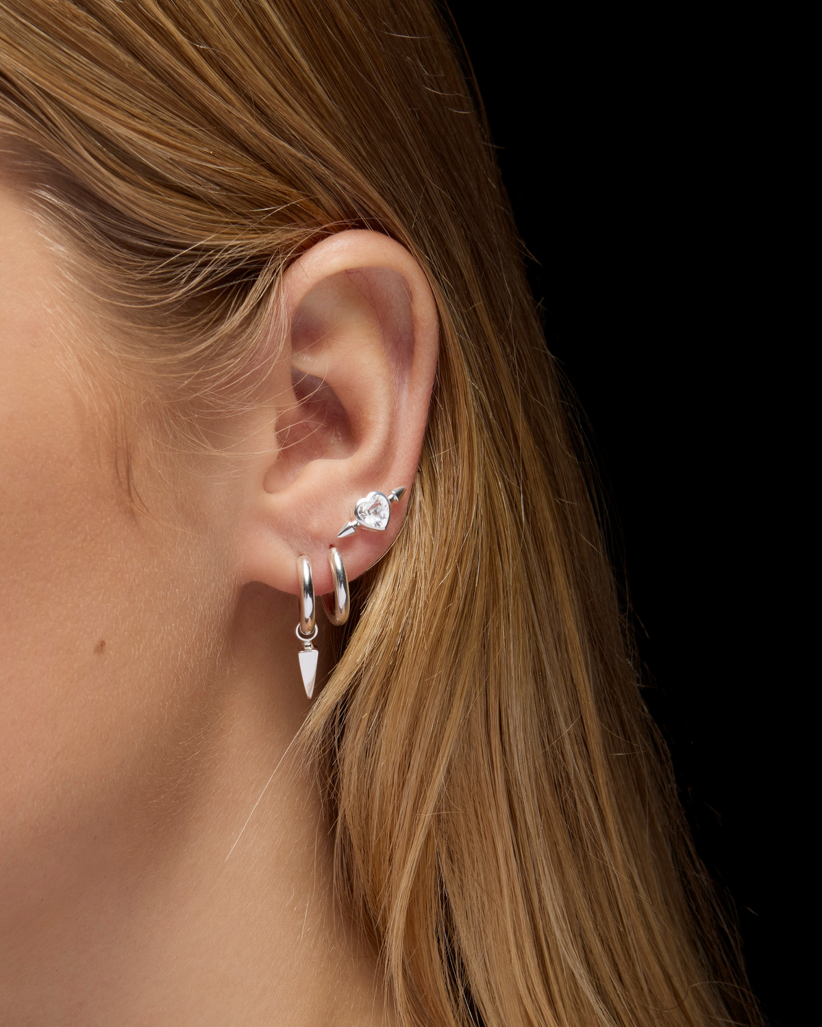 Pierced Heart Ear Stud-image-1