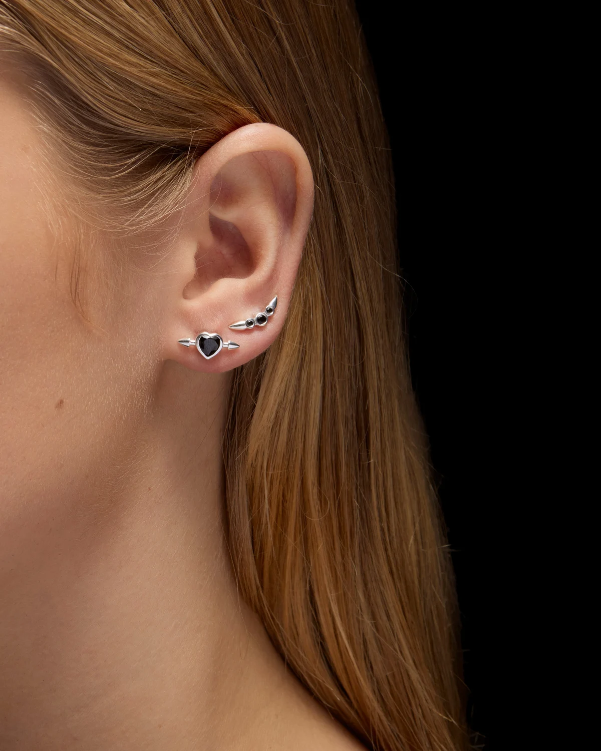 Pierced Heart Ear Stud-image-1